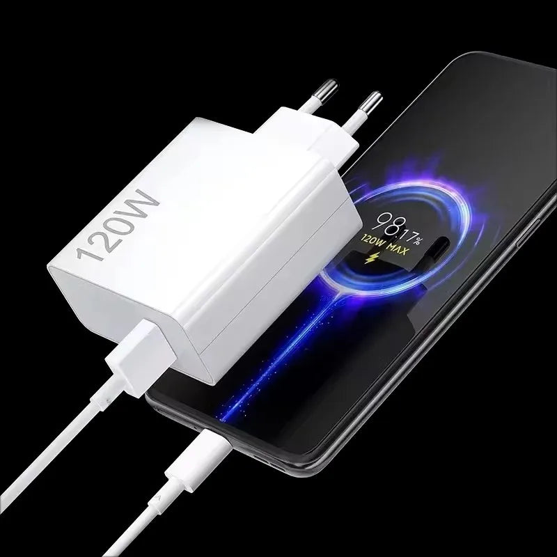 120W Charger Turbo Fast Charge Eu/Us Hyper Charge Adapter Cable for Redmi Note 11 12 13 Pro Plus Mi 14 13 13T Poco Xiaomi Phone